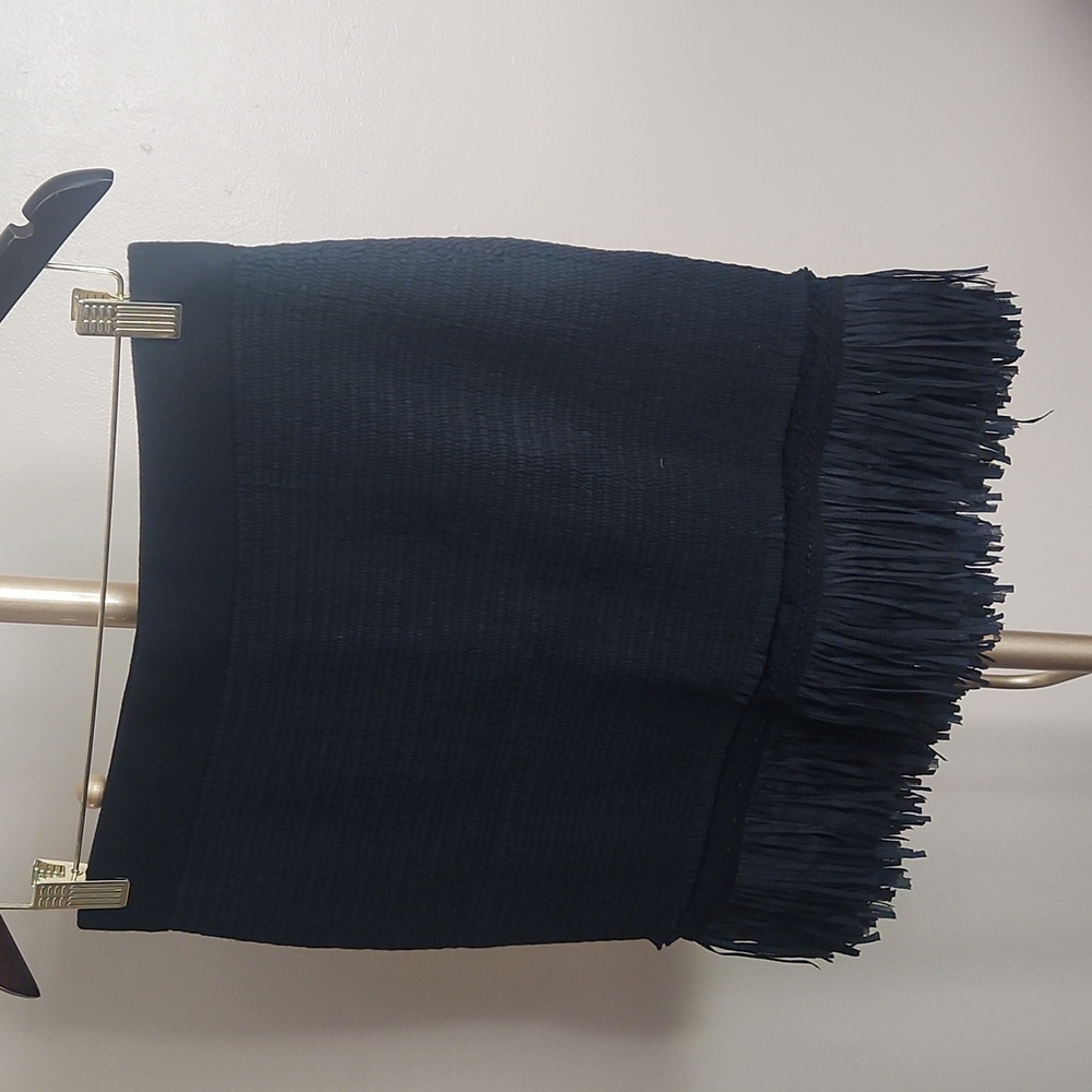 Club Monaco Black Fringe Mini Skirt